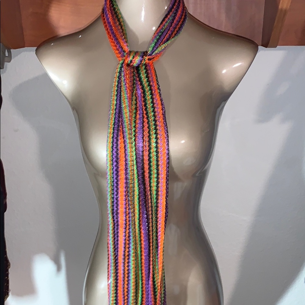 Two’s Company 100% Rayon Colorful Striped Scarf